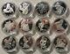 999 Nude Silver Proof Coin Lady Art Rounds Set Chinese New Year / Asian Zodiac