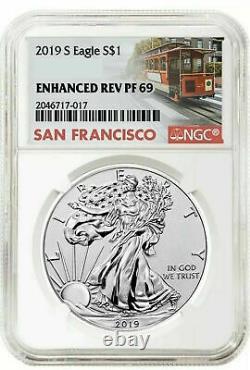 American Eagle 2019 S ENHANCED REVERSE Proof PR69 Dollar 19XE Silver NGC PF69