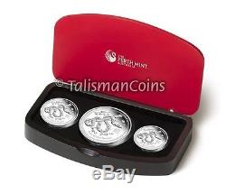 Australia 2013 Year Snake Lunar Zodiac 3-Coin $1 Pure Silver Dollar Proof Set