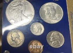 BU 1948 U. S UNC Mint 50yr Denver 6 Coin set With FBL FRANKLIN half & 1oz. 999 ASE