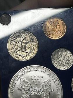 BU 1948 U. S UNC Mint 50yr Denver 6 Coin set With FBL FRANKLIN half & 1oz. 999 ASE