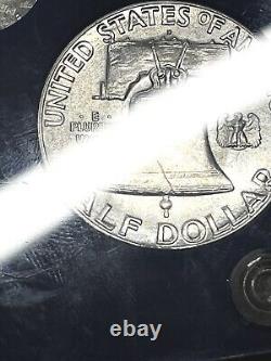BU 1948 U. S UNC Mint 50yr Denver 6 Coin set With FBL FRANKLIN half & 1oz. 999 ASE