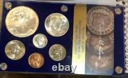 BU 1948 U. S UNC Mint 50yr Denver 6 Coin set With FBL FRANKLIN half & 1oz. 999 ASE