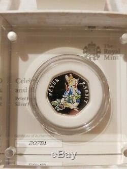 Beatrix Potter 2018 Silver Proof 50p 4 Coin Set With Box / COA Inc. Peter Rabbit