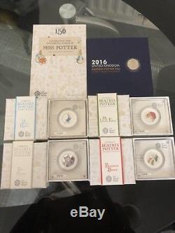 Beatrix Potter 50P Silver Proof Coins Set