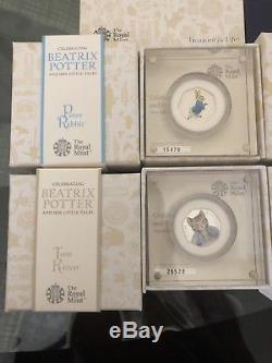 Beatrix Potter 50P Silver Proof Coins Set