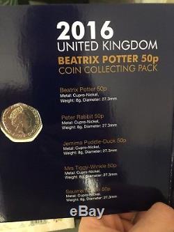 Beatrix Potter 50P Silver Proof Coins Set