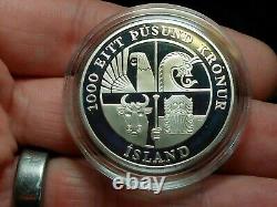 Beautiful & Scarce 2000 Leif Ericson 2 Silver Proof U. S Millennium Coin Set