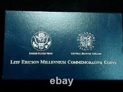 Beautiful & Scarce 2000 Leif Ericson 2 Silver Proof U. S Millennium Coin Set