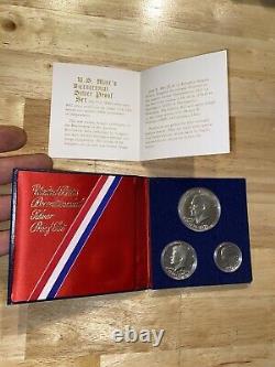 Bicentennial Silver Proof Set Lot 3-Piece 40% BU Bullion Kennedy Eisenhower 1976