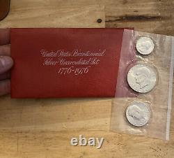 Bicentennial Silver Set Lot 40% BU Bullion Kennedy Eisenhower 1976 Vintage GIFT