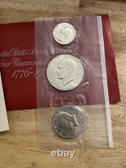 Bicentennial Silver Set Lot 40% BU Bullion Kennedy Eisenhower 1976 Vintage GIFT