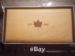 Canada 1979-1989 Commemorative Maple Leaf Proof Set Silver-gold-platinum In Case