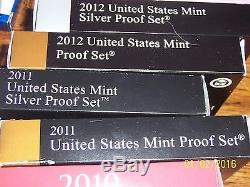Complete Run Us Mint Proof/silver Proof Sets Dated 1955 To 2016