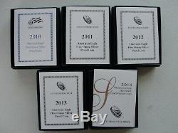 COMPLETE SET 1986 2014 US Silver Eagle Proof Coins All Original Boxes & COA's
