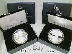 COMPLETE SET 1986 2019 W&S SILVER EAGLE PROOFS, Original Packaging, 35 Coins