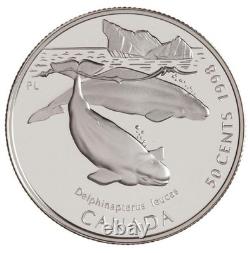 Canada 1998 WHALES Canada's Ocean Giants Orca 50¢ 4-Coin Silver Proof Set in OGP