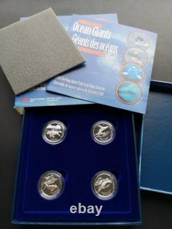 Canada 1998 WHALES Canada's Ocean Giants Orca 50¢ 4-Coin Silver Proof Set in OGP