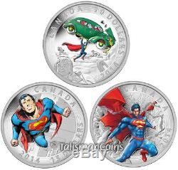 Canada 2014 Superman Iconic Comic Book Cover Art 3 Coin Pure Silver Proof Set