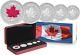 Canada 2015 5 Coin Silver Maple Leaf Reverse Proof Incuse Set W Red Enamel 1 Oz