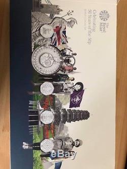 Celebrating 50 Years Of The 50p 2019 Silver Proof Coin set, Coa 0990