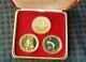 China 1979 3 Piece Silver Proof Medal Set 4th National Games With Box / Cert