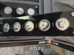 China 25th Anniversary Panda 1/4 Silver Proof Set, 1982-2007 With CASE, BOX, COA