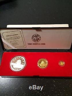 Chinese Marco Polo 1983 Proof Silver & Gold. 900 fine 3-Coin Set