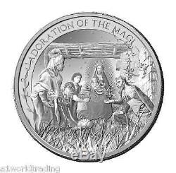 Christmas Nativity 2014 Pure Silver Niue 2 Dollar 3 Coin Proof Set Pamp Suisse