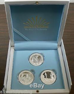 Christmas Nativity 2014 Pure Silver Niue 2 Dollar 3 Coin Proof Set Pamp Suisse