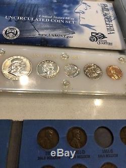 Coin Collection Lot Of Mint Silver Proof Sets Cents Silver Dollars Very Nice