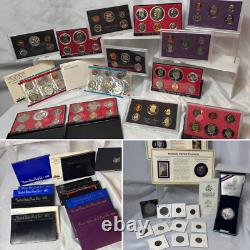 Coin Collection US Uncirculated Proof Sets Eisenhower Silver Dollar Kennedy 1/2s