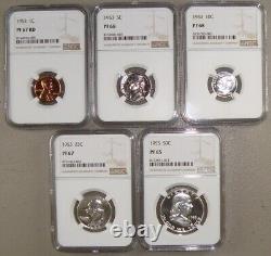 Complete 1953 Proof Set NGC PF65 to PF68