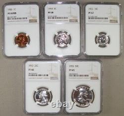 Complete 1953 Proof Set NGC PF65 to PF68