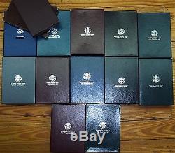 Complete 1983-1997 United States Silver Prestige Proof Sets with Boxes & CoAs