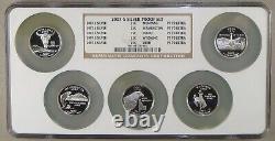 Complete 2007-S 5 Coin State Quarter Silver Proof Set NGC PF70 Ultra Cameo