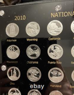 Complete 2010-2021 Silver Proof U. S. National Park Quarters Set withCapital Holder