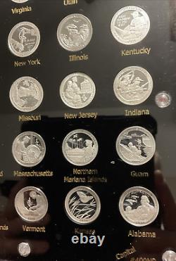 Complete 2010-2021 Silver Proof U. S. National Park Quarters Set withCapital Holder