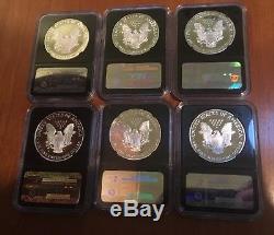 Complete NGC PF69 Proof Silver Eagle Set (1986-2018) Retro Black Label withBoxes