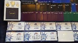 Complete collection of US Mint Proof Sets 1958-2008 with 1976 silver proof set