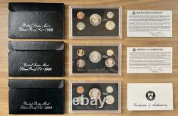 Consecutive Run 30 Silver Proof Sets 1992-2020. Key 2012 2020 2018 Reverse Set