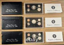Consecutive Run 30 Silver Proof Sets 1992-2020. Key 2012 2020 2018 Reverse Set