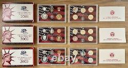 Consecutive Run 30 Silver Proof Sets 1992-2020. Key 2012 2020 2018 Reverse Set