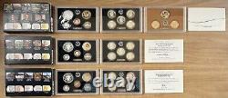 Consecutive Run 30 Silver Proof Sets 1992-2020. Key 2012 2020 2018 Reverse Set