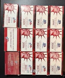 Consecutive Run 33 Silver Proof Sets 1992-2023. Key 2012 2020 2018 Reverse Set