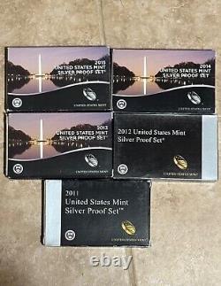 Consecutive Run 33 Silver Proof Sets 1992-2023. Key 2012 2020 2018 Reverse Set