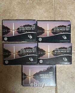 Consecutive Run 33 Silver Proof Sets 1992-2023. Key 2012 2020 2018 Reverse Set
