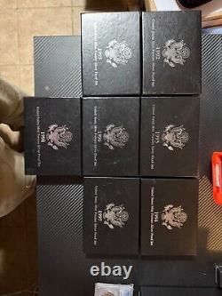 Consecutive Run 33 Silver Proof Sets 1992-2023. Key 2012 2020 2018 Reverse Set