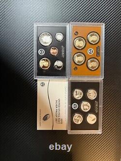 Consecutive Run 33 Silver Proof Sets 1992-2023. Key 2012 2020 2018 Reverse Set