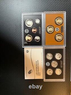 Consecutive Run 33 Silver Proof Sets 1992-2023. Key 2012 2020 2018 Reverse Set